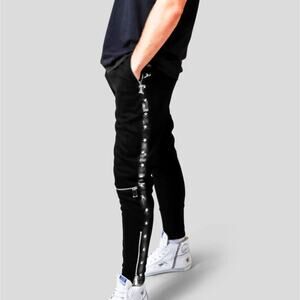 Optimistic Adolescence Vegan Leather High Rise Sweatpants in black Size M NWOT